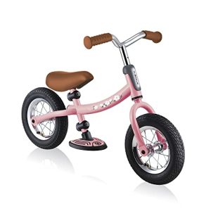 Globber GO Balance Training Bike for Toddlers Boys and Girls with no pedals and attachable foot rest - Aluminium Frame with Air Tyres (Pastel Pink)